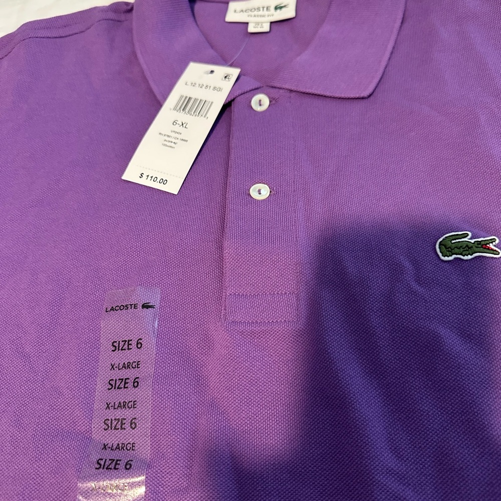 Lacoste Men's XL Polo in deep Purple NWT